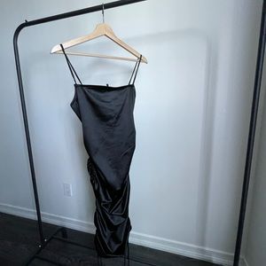 NWOT KTOO Satin Ruched Dress